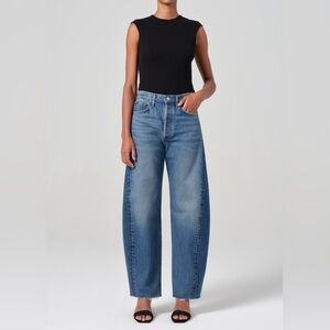 Agolde Luna High Rise Pieced Taper Barrel Leg Jeans Size 26